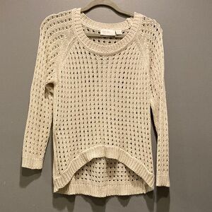 RD Style Beige Open-Knit Sweater